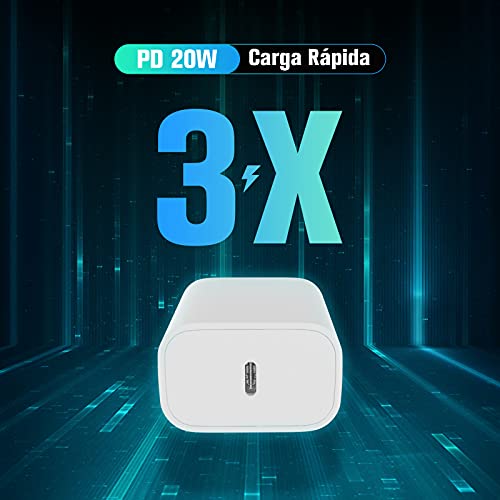 Jecoo Cargador USB C Portátil Cargador Tipo C 20W Carga Rápida Compatible  para iPhone 13 12 11 Pro MAX iPhone Mini X XS… - Celulares Online