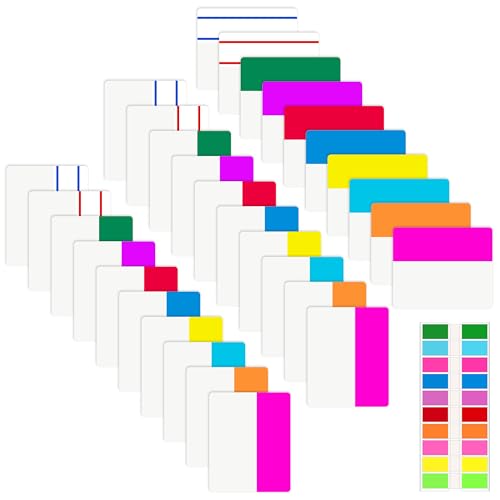 800 Pieces 2 Inch Sticky Index Tabs, 31 Sets 10 Colors, Writable Repositionable Page Tabs & File Tabs for Notebooks, 3 Ring Binders, Folders, Dividers and Filing