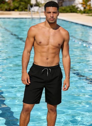 Image of HOdo Mens Swim Trunks with Mesh Liner 9 inch Quick Dry Swim Shorts Bathing Suits for Men Swimwear Board Shorts wiht Pockets