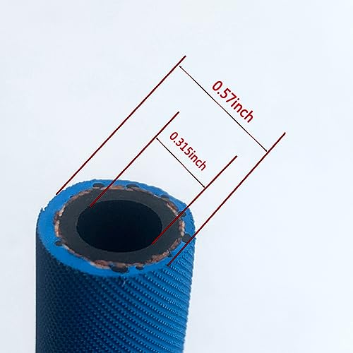 Image of 15FT Fuel Line Hose 5 /16 inch inch, 8mm High Pressure Hose 5AN,2.8Mpa 400PSI for Fuel Systems Engines Tube Hose Blue Multiple Size Options(Attached Hose Clamp)