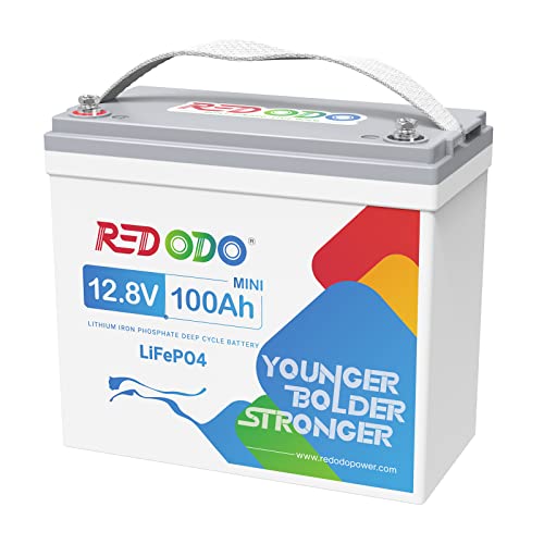 Redodo 12V 100Ah Mini Lifepo4 Lithium Battery With Small Size And Light Weight, Built-In 100A Bms And Grade A Cells, 4000-15000 Cycles & 10 Years Lifetime, Perfect For Boat, Solar Home, Rv, Off-Grid #TOP7