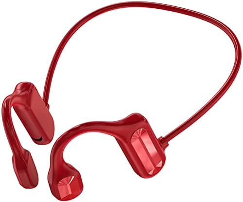 Auriculares de conducción ósea, auriculares inalámbricos Bluetooth Auriculares deportivos impermeables HiFi estéreo con gancho para la oreja con micrófono (rojo) Cover