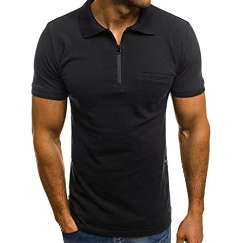 Men's Short Sleeve Shirts Polo T-Shirts Outdoor Athletic Hiking Quarter Zipper Collared Shirts Tactical Military Shirts Mens T Shirt Polo Shirts for Men Adult Hawaiian Shirt Black Cover