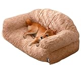 [Snughom]【四季通用ペットベッド】大型犬対応 ソファ型クッション 取り外し可能なカバー 防汚 耐抓傷生地 コンパクト設計 グレー/ベージュ ペット用寝床 通年利用可能
