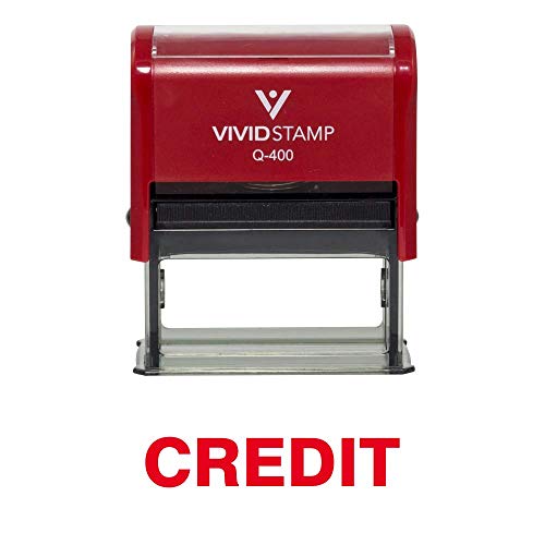 Credit Self Inking Rubber Stamp (Red Ink) - X-Large