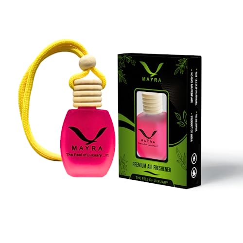 Image of MAYRA Air Freshener For Car /Car Perfumes /Long Lasting Good Smell Essential Oils Bottle with Wooden Lid (12ml) (Rose)