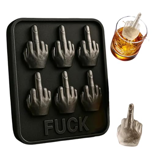 Eiswürfelform Mittelfinger Silikon EiswürfelbehäLter Lustige Eisform Wiederverwendbare 3D Funny Ice Cube Tray Für Whisky, Cocktails & Partygetränke (Schwarz)