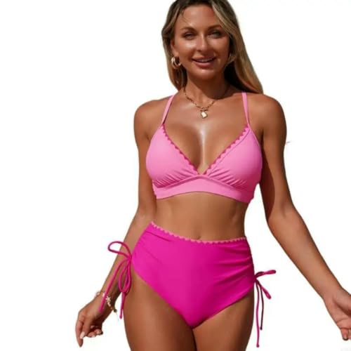 Traje de baño de dos piezas tipo bikini azul pavo real de remiendo para verano 7