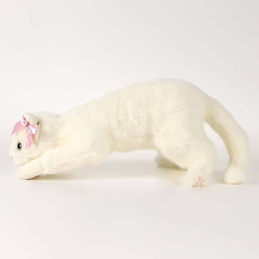 アバンセ　猫　ネコ　ぬいぐるみ　ピンクリボン　レトロ Amazon.co.jp: 童心 シロネコL 日本製リアルシリーズ 猫の