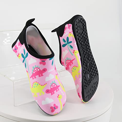 Pig High Tops Children Thin and Breathable Swimming Shoes Water Park Cartoon Rubber Soled Beach Shoes Girls Cute Shoes (Pink, 8.5 Toddler)3