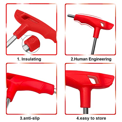 Wiseup 2.5Mm T Handle Allen Wrench Set Metric,Cr-V Heavy Duty Hex Key Set With Long Arm #TOP1