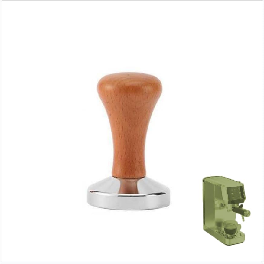 ANAKEY 51mm Espresso Tamper for Espresso Machine, Flat Base Coffee Tamper for Even Extraction, Stainless Steel Coffee Press with Light Walnut Handle (Yellow) - image 1