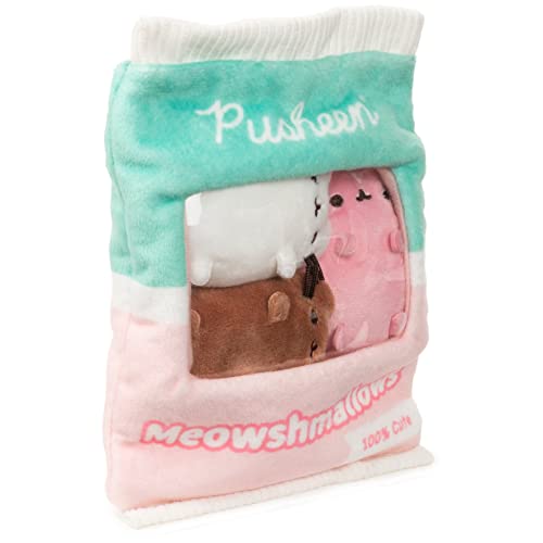 Gund Pusheen Meowshmallows Bag Of Treats With Removable Mini Plush, Stuffed Animals For Ages 8 And Up, Pink/Green, 7.5” #TOP3