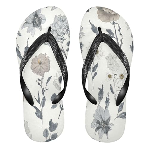 Burbuja Minimalist Flower Flip Flops for Women Men, Soft Thong Sandals Rubber Slippers for Pool Beach Essentials