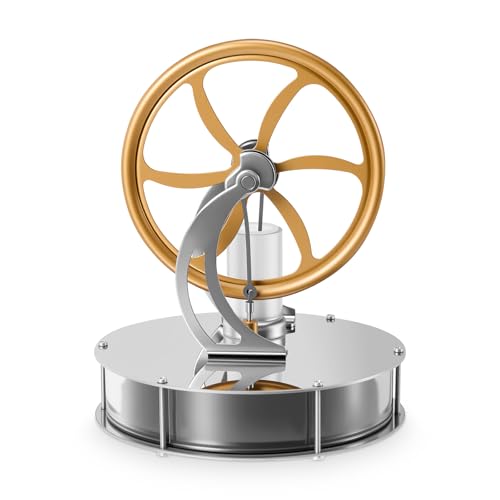 Low Temperature Stirling Engine Model Steam Heat Electricity Power Generator Education Model Science kit for Kids Students Stirling Engine Motor Birthday New Year Gift Education Model DIY Kit