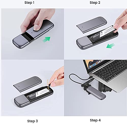 Caja externa para SSD M.2 NVME con USB Tipo C 3.1 miniatura 4
