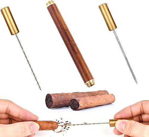 Kocent Cigar Double End  Punch Enhancer Tool 2 In 1 Cigar Draw | Great Cigar Poker For Piercing,A Must Choice For Serious Cigar Enthusiasts (Draw) #TOP1