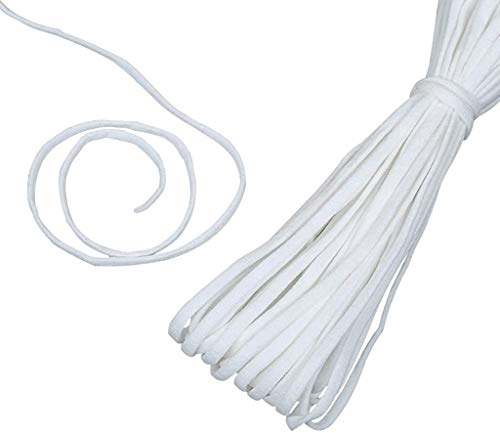 Cosrea Elastic Bands White Elastic Cord for Sewing DIY Stretch Strap for Sewing and Crafting Elastic Rope for Sewing Crafts (5MM, 10 Yard)