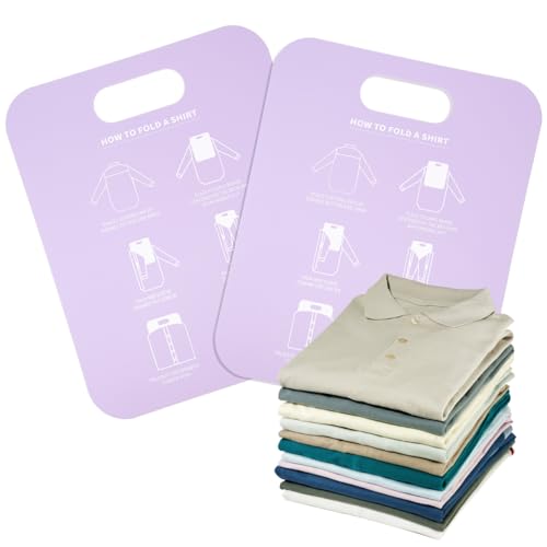 DECHOUS 2 Pack Shirt Folding Board: Plastic Clothes Folder Portable Laundry Folders Easy and Fast Organizer for Travel Adult