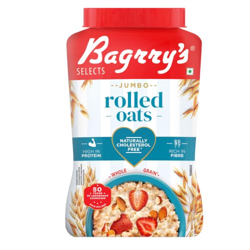 Bagrry’s Jumbo Rolled Oats 1kg Jar | Whole Grain, High Fibre & Pr...