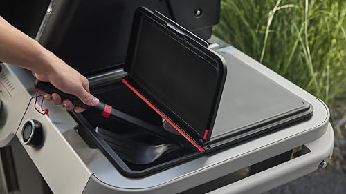 Weber Works Outdoor-Aufbewahrungsbox / Zubehör Works Seitentische, Wetterfestes Design, Klappdeckel, Aus strapazierfähigem Kunststoff, 16,5 x 37 x 48,5 cm