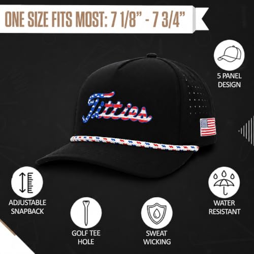 Image of Curves & Clubs Titties Golf Hat - Funny Golf Hat, Titties Hat - Funny American Hat - One-Size-Fits-All - Men's Gifts