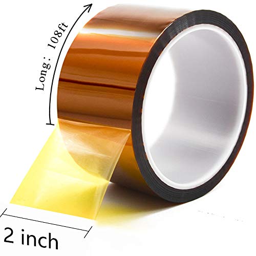 Image of MYJOR Brand High Temperature Tissue Paper Tape, Used to Protect CPU and 3D Printer Work Surface, PCB Circuit Board Professionals (2 inch x 108ft x 2)