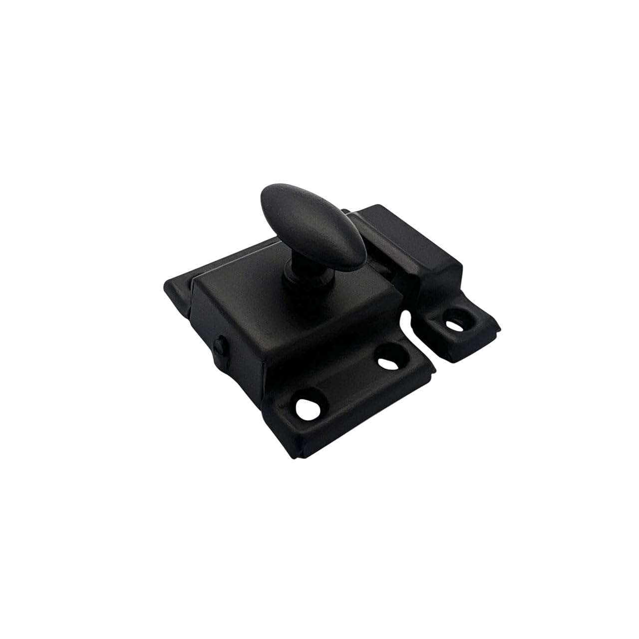 Loquet ovale tournant noir mat fermeture placard quincaillerie meuble