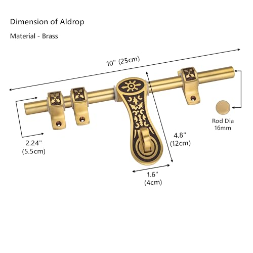 Image of COMPASS Elite Series Brass Heavy Aldrop for Single Door for Home /Office Door (Coffee Antique, 10 Inch)