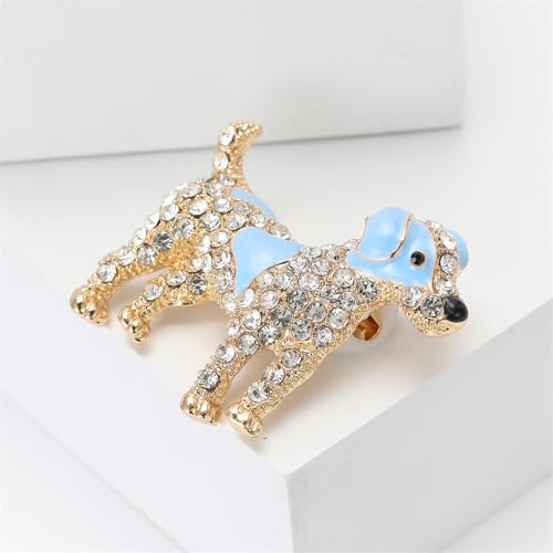 Image of Cute Dog Rhinestones Cartoon Animal Brooch Lapel Pins Badge Brooches for Women Girls Suit Desses Clothing Backpacks Bags Hats Accessory Fashion Jewelry