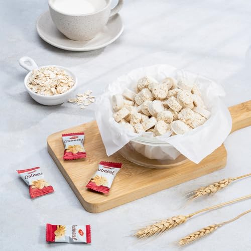 Richy Oatmeal Mini Bites Cakes Oatmeal Cheese Mini Bites Oatmeal Chocolate Mini Bites nutritious whole grain snack with high fiber for digestive Korean snack Vietnamese snack health low sugar low fat perfect for dieters convenient and portable snack for office travel and fitness (2 Pack-Oatmeal Mini Bites-250g)