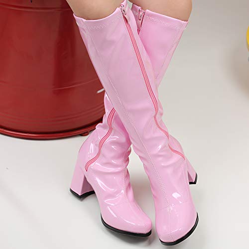 Image of JiaLuoWei GOGO Boots for Women, Knee High Boots, PU Leather Zip Ladies Party Dance Shoes