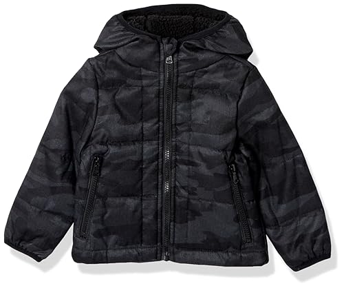 Image of Urban Republic Baby Boys Light Wool Hooded Jacket, Black