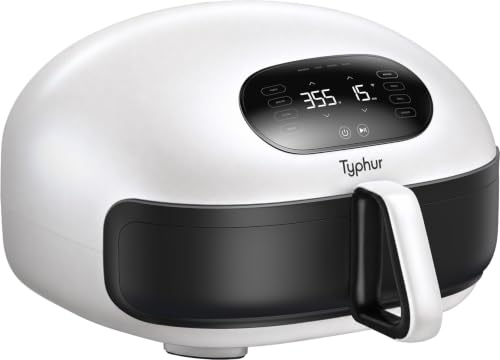 Image of Typhur Dome 2 Large AI Smart Air Fryer, 15-in-1 Dual Heating, Self-Cleaning | Top & bottom heating; PFAS-free ceramic basket; fits 12 inch pizza or steaks; whisper-quiet cooking; 120V