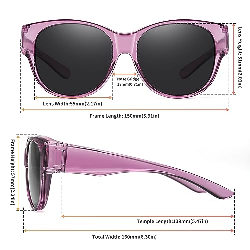 Image of GEGURI Polarized Sunglasses Fit Over Glasses for Men Women, Oversized Square Sun Glasses UV400 Protection Shades