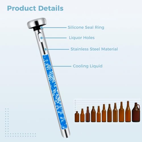yeeplant 2 Beer Chiller Rods with Bottle Opener, Stainless Steel Beverage Chilling Accessories, Efficient Beer Coolers, Ideal for Travel and Events