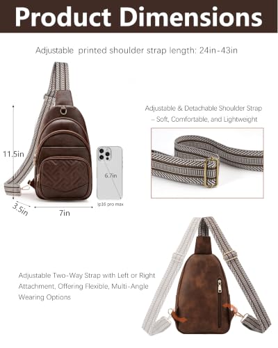 Image of Anti Theft Crossbody Bags for Women,RFID Sling Bag Travel Purse | 5 Compartments,8 RFID Slots,Hidden Pocket,Adjustable Strap,Vegan Leather
