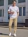 COOFANDY Men's Casual Joggers Pants - Cotton Drawstring Chino Cargo Hiking Outdoor Twill Track Sweatpants with Pockets, Relaxed Fit, US 34(M), Khaki