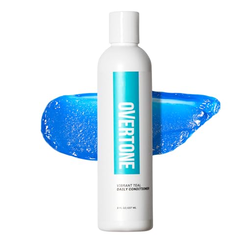 Overtone Daily Color Depositing Conditioner for Hair, Vibrant Teal:Temporary Pigment with Shea, Coconut & Avocado Oils, Hydrating, Vegan & Cruelty-Free, All Hair Types, 8oz.