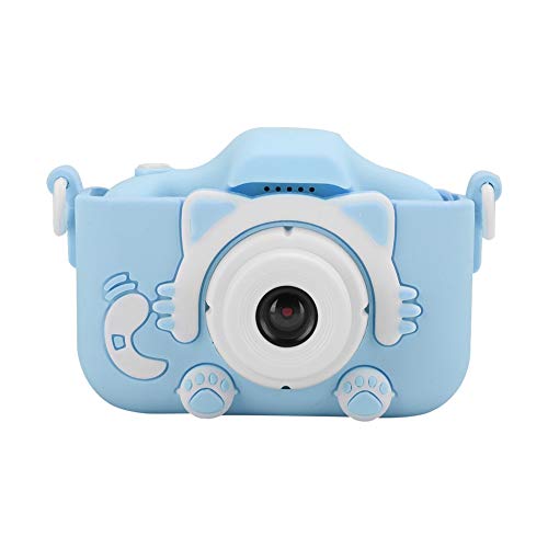 awstroe with 2.0in IPS Screen, Digital Camera, Cartoon Eye-Friendly with Double Camera, Camera, Clear for Children,(Brave Blue)