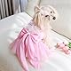 Yaopelky Kleine HundehochzeitskleiderRose Blume Bowknot Katze Kleid Welpe Tüll Kleid Katze Outfit Haustier Kostüm für Yorkie Teddy Chihuahua