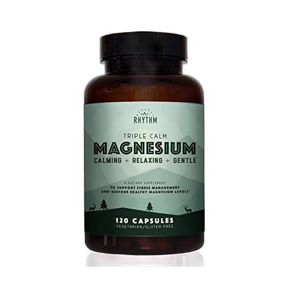 Natural Rhythm Triple Calm Magnesium 150 mg - 120 Capsules – Magnesium Complex Compound Supplement with Magnesium Glycinate, Malate, and Taurate. Calming Blend for Promoting Rest and Relaxation.