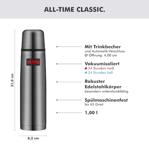 THERMOS LIGHT & COMPACT Thermosflasche 1,00 l, 24 h heiß, stone grey – Ansicht 3
