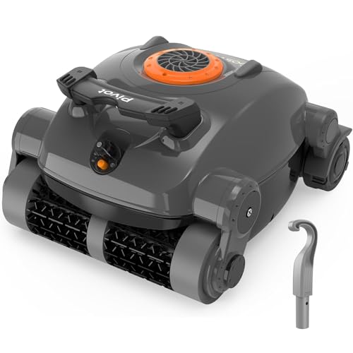 Upgrade Pivot Pool Vacuum for Inground Pools, Wall & Floor Cleaning, Lightweight & Portable, Powerful 4260 GPH Suction, Large Filter, Pool Robot with Advanced Dual-Motor System Gray