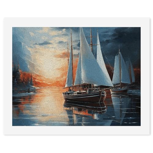 Pintura por números para adultos principiantes para decorar el salón con paisajes de vela