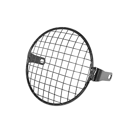 Grille phare moto en acier noir protection premium pour optique 6.5 pouces