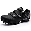 Fenlern MTB Schuhe Herren Harte Sohle Fahrradschuhe Mountainbike Schuhe Radschuhe 2 Loch Cleat System mit Schnalle