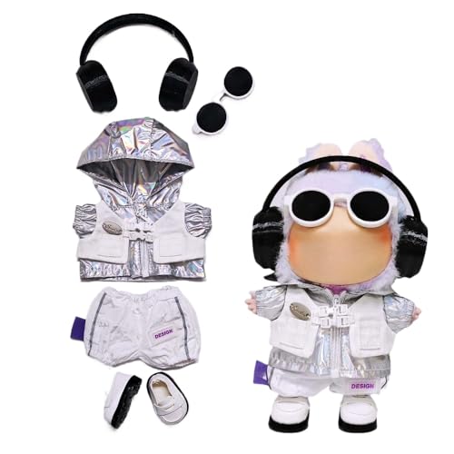 For Labubu Mokoko  5_Zbg ʂݗp uu1 2 3ڑΉ 17cml`̕ Vo[̃p[J[WPbg + XEFbgpc + C + Kl + wbhtH gh ~[WJߑ RX`[ 