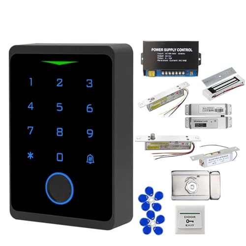 Kit de cerradura eléctrica para puerta Kits de de Control de acceso de huellas dactilares biométricos, Kit de cerradura de puerta inteligente, abridor de puerta electrónico, juego de puerta electromag