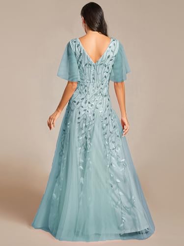 Image of Ever-Pretty Women's Sequin V-Neck Formal Mother of the Bride Dresses